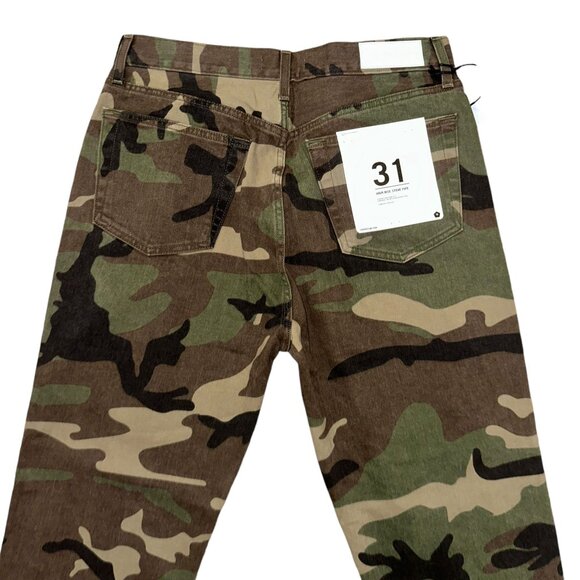 NWT Re Done Originals Stovepipe Jeans Womens 31 28 High Rise Camo Distressed - Picture 6 of 8